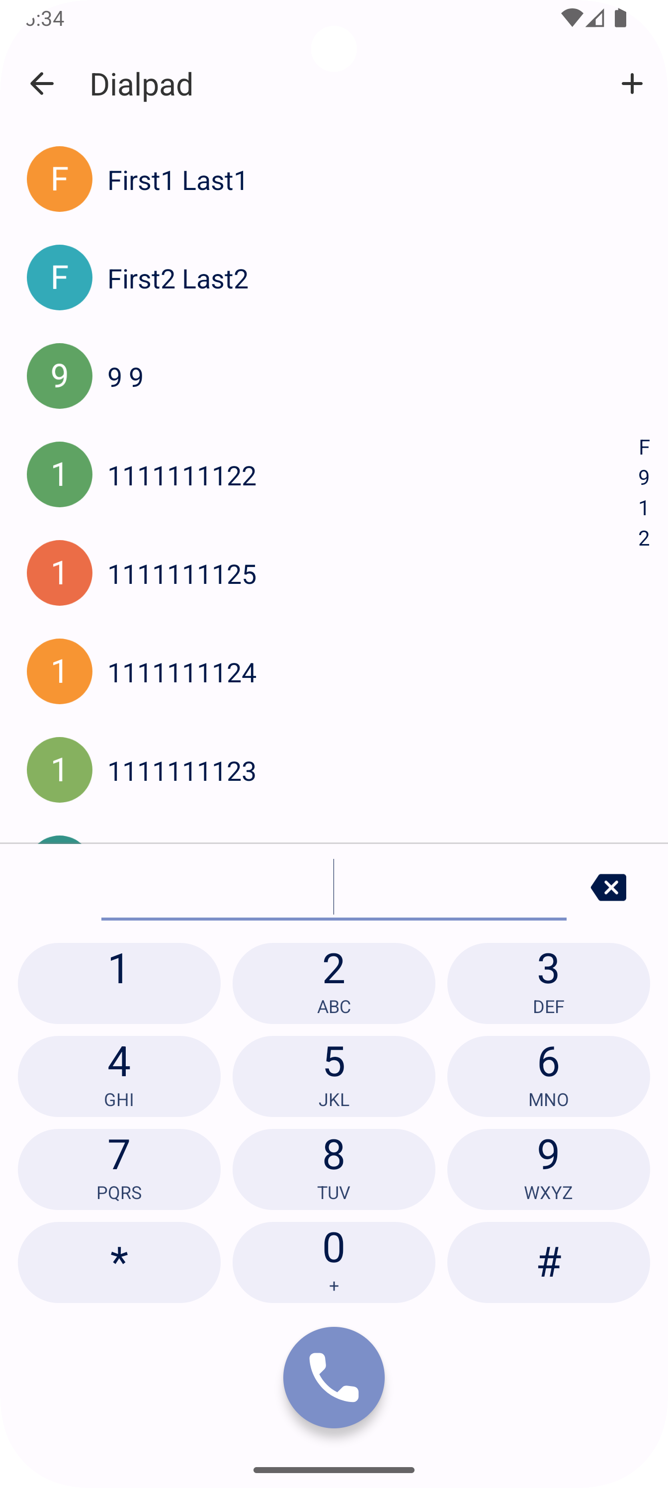 Screenshot of the Fossify Phone app after my initial changes