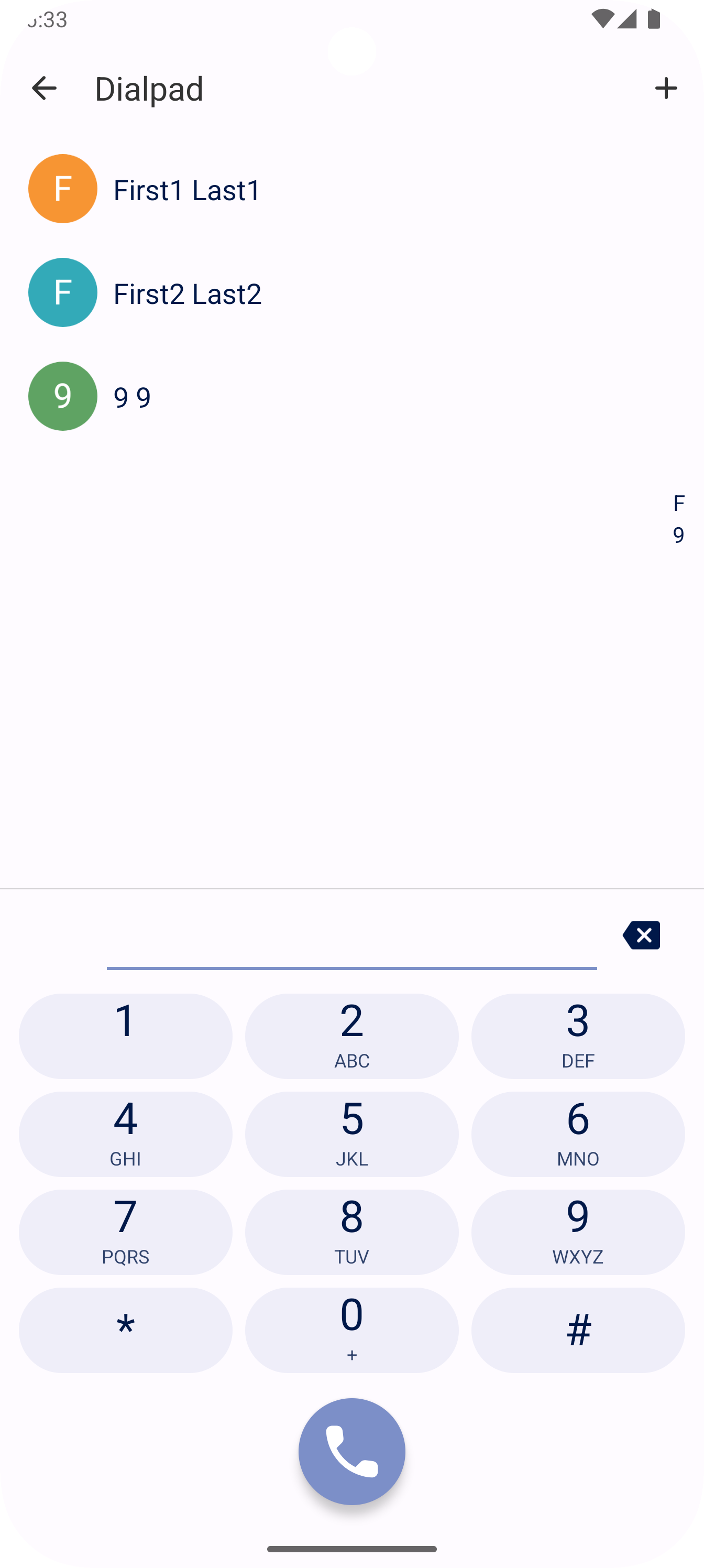 Screenshot of the Fossify Phone app before my changes